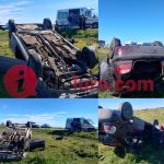 VUELCO DE UN AUTOMOVIL EN RUTA 22: LOS 3 OCUPANTES RESULTARON ILESOS