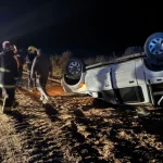Siguieron de largo y volcaron en una curva antes de llegar a San Blas