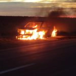 Incendio vehicular en Ruta Nacional 22 a la altura de Algarrobo
